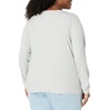 image:imageAmazon Essentials Womens SlimFit Long Sleeve Rib Knit Crew Neck Top Pack of 2Grey HeatherWhite