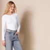 image:imageAmazon Essentials Womens SlimFit Long Sleeve Rib Knit Crew Neck Top Pack of 2LavenderWhite