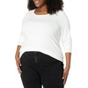 image:imageAmazon Essentials Womens SlimFit Long Sleeve Rib Knit Crew Neck Top Pack of 2NavyWhite