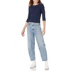 image:imageAmazon Essentials Womens SlimFit Long Sleeve Rib Knit Crew Neck Top Pack of 2NavyWhite