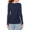 image:imageAmazon Essentials Womens SlimFit Long Sleeve Rib Knit Crew Neck Top Pack of 2NavyWhite