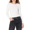 image:imageAmazon Essentials Womens SlimFit Long Sleeve Rib Knit Crew Neck Top Pack of 2White
