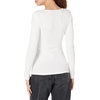 image:imageAmazon Essentials Womens SlimFit Long Sleeve Rib Knit Crew Neck Top Pack of 2White