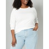 image:imageAmazon Essentials Womens SlimFit Long Sleeve Rib Knit Crew Neck Top Pack of 2White