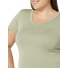 image:imageAmazon Essentials Womens SlimFit ShortSleeve VNeck TShirtBlackLight Sage Green