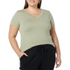 image:imageAmazon Essentials Womens SlimFit ShortSleeve VNeck TShirtBlackLight Sage Green