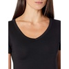 image:imageAmazon Essentials Womens SlimFit ShortSleeve VNeck TShirtBlackWhite