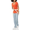 image:imageAmazon Essentials Womens SlimFit ShortSleeve VNeck TShirtCharcoal HeatherTomato Red