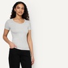 image:imageAmazon Essentials Womens SlimFit ShortSleeve VNeck TShirtLight BlueLight Grey Heather