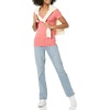image:imageAmazon Essentials Womens SlimFit ShortSleeve VNeck TShirtWhiteDark Pink