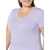 image:imageAmazon Essentials Womens SlimFit ShortSleeve VNeck TShirtWhiteLavender