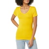 image:imageAmazon Essentials Womens SlimFit ShortSleeve VNeck TShirtWhiteLemon Yellow