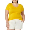 image:imageAmazon Essentials Womens SlimFit ShortSleeve VNeck TShirtWhiteLemon Yellow