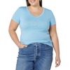 image:imageAmazon Essentials Womens SlimFit ShortSleeve VNeck TShirtWhiteLight Blue