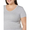 image:imageAmazon Essentials Womens SlimFit ShortSleeve VNeck TShirtWhiteLight Heather Grey