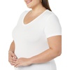 image:imageAmazon Essentials Womens SlimFit ShortSleeve VNeck TShirtWhiteTan Heather
