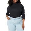 image:imageAmazon Essentials Womens SlimFit Stretchy Layering Long Sleeve Knit Rib Turtleneck Top Available in Plus Size Pack of 2Black