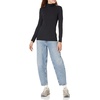image:imageAmazon Essentials Womens SlimFit Stretchy Layering Long Sleeve Knit Rib Turtleneck Top Available in Plus Size Pack of 2Black