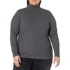image:imageAmazon Essentials Womens SlimFit Stretchy Layering Long Sleeve Knit Rib Turtleneck Top Available in Plus Size Pack of 2BlackCharcoal Heather