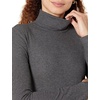 image:imageAmazon Essentials Womens SlimFit Stretchy Layering Long Sleeve Knit Rib Turtleneck Top Available in Plus Size Pack of 2BlackCharcoal Heather