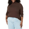 image:imageAmazon Essentials Womens SlimFit Stretchy Layering Long Sleeve Knit Rib Turtleneck Top Available in Plus Size Pack of 2EspressoWhite