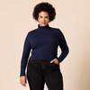 image:imageAmazon Essentials Womens SlimFit Stretchy Layering Long Sleeve Knit Rib Turtleneck Top Available in Plus Size Pack of 2NavyWhite