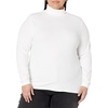 image:imageAmazon Essentials Womens SlimFit Stretchy Layering Long Sleeve Knit Rib Turtleneck Top Available in Plus Size Pack of 2White