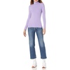 image:imageAmazon Essentials Womens SlimFit Stretchy Layering Long Sleeve Knit Rib Turtleneck Top Available in Plus Size Pack of 2WhitePurple