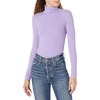 image:imageAmazon Essentials Womens SlimFit Stretchy Layering Long Sleeve Knit Rib Turtleneck Top Available in Plus Size Pack of 2WhitePurple