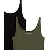 image:imageAmazon Essentials Womens SlimFit Thin Strap Tank TopBlackCharcoal Heather