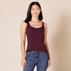 image:imageAmazon Essentials Womens SlimFit Thin Strap Tank TopBurgundyCharcoal Heather