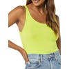 image:imageAmazon Essentials Womens SlimFit Thin Strap Tank TopLime GreenWhite