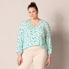 image:imageAmazon Essentials womens 34 Sleeve Button Popover Shirt LooseFit VNeck BlouseAqua Blue Poppy