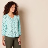 image:imageAmazon Essentials womens 34 Sleeve Button Popover Shirt LooseFit VNeck BlouseAqua Blue Poppy
