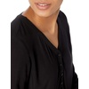 image:imageAmazon Essentials womens 34 Sleeve Button Popover Shirt LooseFit VNeck BlouseBlack