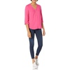 image:imageAmazon Essentials womens 34 Sleeve Button Popover Shirt LooseFit VNeck BlouseHot Pink