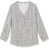 image:imageAmazon Essentials womens 34 Sleeve Button Popover Shirt LooseFit VNeck BlouseMini Leopard