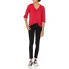image:imageAmazon Essentials womens 34 Sleeve Button Popover Shirt LooseFit VNeck BlouseRed Leaf