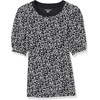 image:imageAmazon Essentials womens Classic Fit Puff Short Sleeve Crewneck TshirtBlack White Abstract Animal