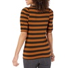 image:imageAmazon Essentials womens Classic Fit Puff Short Sleeve Crewneck TshirtDark CamelBlack  Even Stripe