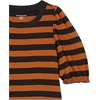 image:imageAmazon Essentials womens Classic Fit Puff Short Sleeve Crewneck TshirtDark CamelBlack  Even Stripe