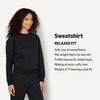 image:imageAmazon Essentials x Sofia Grainge Womens Relaxed Fit Boxy Drop Shoulder Crewneck SweatshirtBlack