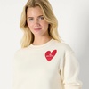 image:imageAmazon Essentials x Sofia Grainge Womens Relaxed Fit Boxy Drop Shoulder Crewneck SweatshirtIvory Red Valentine