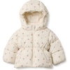 image:imageAmazon Essentials BabyGirls WaterRepellent Hooded Puffer JacketIvory Cherries