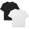 image:imageAmazon Essentials Womens Jersey RelaxedFit ShortSleeve Crewneck Pocket TShirt Pack of 2BlackWhite