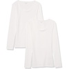 image:imageAmazon Essentials Womens Long Sleeve SlimFit Rib Scoop Neck Sweater Fall Tops Pack of 2White