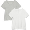image:imageAmazon Essentials Womens Plus Size ShortSleeve VNeck TShirtWhiteLight Grey Heather