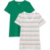 2-pack Green/Multicolor Stripe