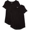 image:imageAmazon Essentials Womens ShortSleeve Scoopneck Tunic Tops Pack of 2Black