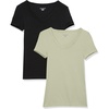 image:imageAmazon Essentials Womens SlimFit ShortSleeve VNeck TShirtBlackLight Sage Green